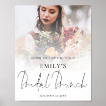 Modernes Foto Overlay Willkommen Bridal Brunch