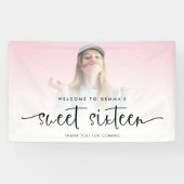 Modernes Foto Overlay Willkommen in 16 . Geburtsta Banner (Horizontal)