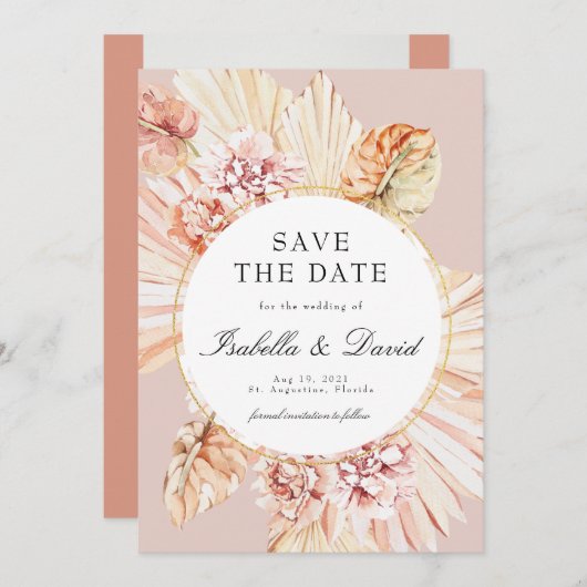 Modernes Foto Pampas getrocknete Wüste Save the Da Einladung (Vorne/Hinten)