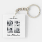 Modernes Foto Papa Geschenk elegant Schwarz-weiß Schlüsselanhänger (Rückseite)