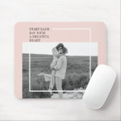 Modernes Foto Pastel Pink Familie Liebliches Gesch Mousepad (Mit Mouse)