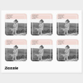 Modernes Foto Pastel Pink Familie Liebliches Gesch Quadratischer Aufkleber (Blatt)