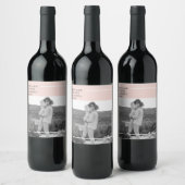Modernes Foto Pastel Pink Familie Liebliches Gesch Weinetikett (Flaschen)
