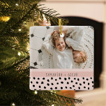 Modernes Foto Pastell Personalisierter Name Gesche Keramikornament<br><div class="desc">Modernes Foto Pastell Personalisierter Name Geschenk</div>