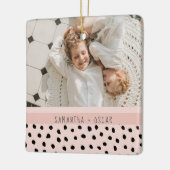 Modernes Foto Pastell Personalisierter Name Gesche Keramikornament (Links)