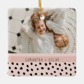 Modernes Foto Pastell Personalisierter Name Gesche Keramikornament (Vorderseite)