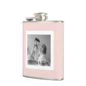Modernes Foto Pastell Pink Einfaches Geschenk Flachmann (Links)