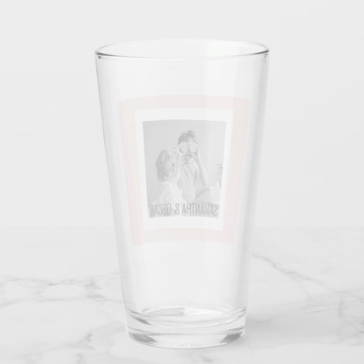 Modernes Foto Pastell Pink Einfaches Geschenk Glas (Rückseite)