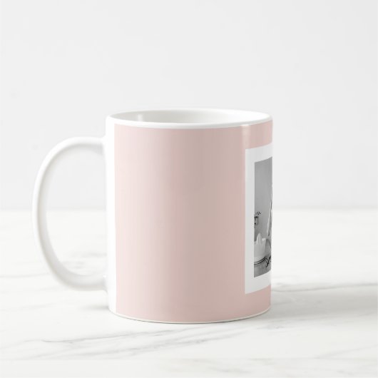 Modernes Foto Pastell Pink Einfaches Geschenk Kaffeetasse (Links)
