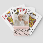 Modernes Foto Pastell Rosa Personalisierter Name G Spielkarten (Rückseite)