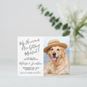 Modernes Foto Personalisieren der Hochzeit von Hun Ankündigungspostkarte (Stehend Vorderseite)