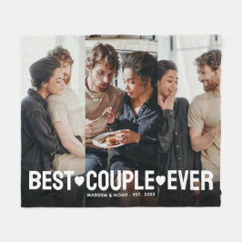 Modernes Foto Personalisiert Bestes Paar je Collag Fleecedecke