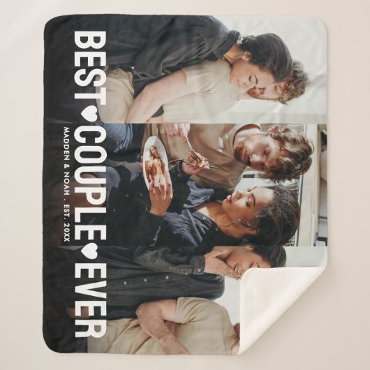 Modernes Foto Personalisiert Bestes Paar je Collag Sherpadecke (Vorderseite)