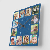 Modernes Foto Personalisiert Blau Akrylwand Uhr (Winkel)
