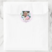 Modernes Foto Personalisierter Abschluss Runder Aufkleber (Tasche)