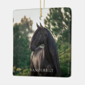 Modernes Foto Pferd Reittiere Weihnachten Keramikornament (Links)