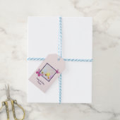Modernes Foto Pink Blush Happy Birthday Geschenkanhänger (Mit Garn)
