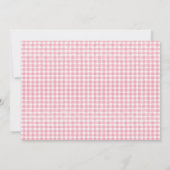 Modernes Foto Pink Gingham Berry Sweet 1. Geburtst Einladung (Rückseite)