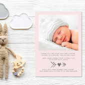 Modernes Foto Pink Girl Birth Ankündigung