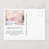 Modernes Foto Pink Vielen Dank, dass Sie geboren s Ankündigungspostkarte (Rückseite)