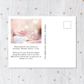 Modernes Foto Pink Vielen Dank, dass Sie geboren s Ankündigungspostkarte