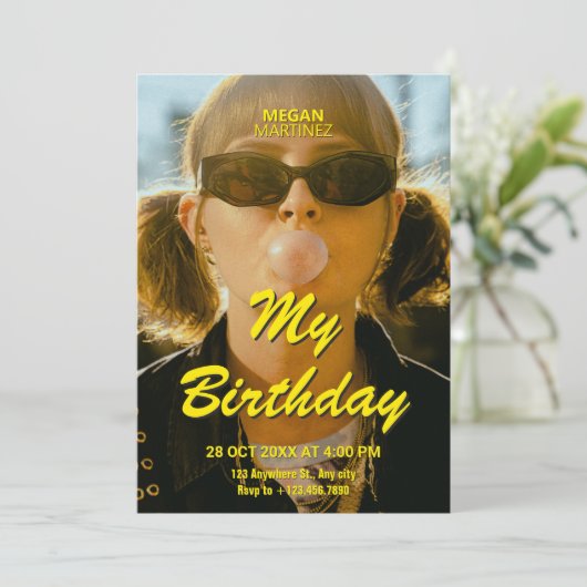 Modernes Foto-Poster Einladung (Stehend Vorderseite)