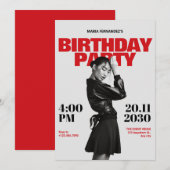 Modernes Foto-Poster-Magazin Geburtstag Einladung (Vorne/Hinten)