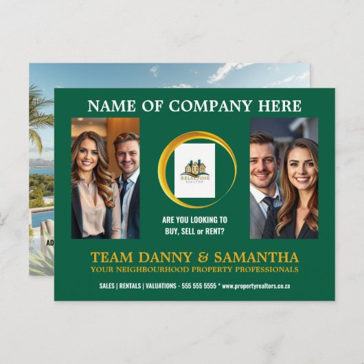 Modernes Foto Postkarte (Vorne/Hinten)