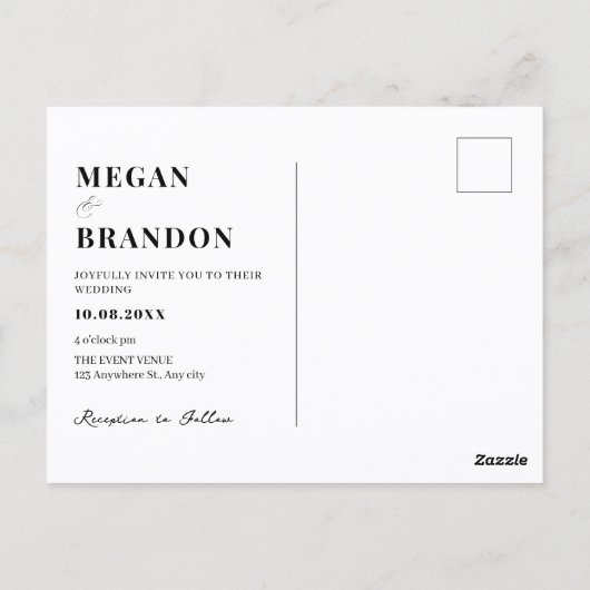 Modernes Foto Postkarte (Rückseite)