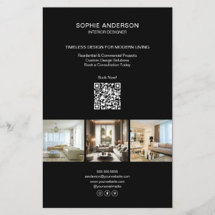 Modernes Foto QR Black Beruflich Business Flyer