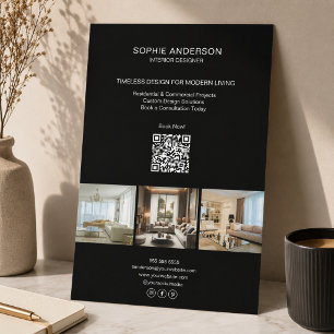 Modernes Foto QR Black Beruflich Business Flyer