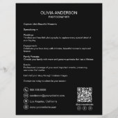 Modernes Foto QR Black Fotografy Business Flyer (Hinten)
