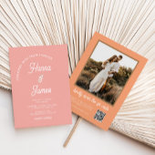 Modernes Foto Qr Code 70er Retro Wedding Einladung