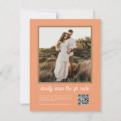 Modernes Foto Qr Code 70er Retro Wedding Einladung (Rückseite)