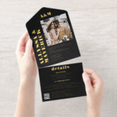 Modernes Foto qr Code All-in-One-Einladung (Abreißstreifen)