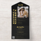 Modernes Foto qr Code All-in-One-Einladung (Innenseite)