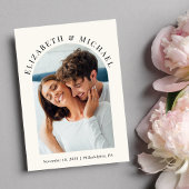 Modernes Foto QR Code Cream Wedding Einladung