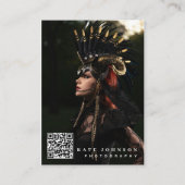 Modernes Foto QR Code Custom Social Media Icons Visitenkarte (Vorderseite)