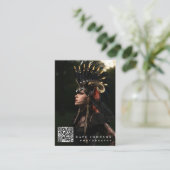 Modernes Foto QR Code Custom Social Media Icons Visitenkarte (Stehend Vorderseite)
