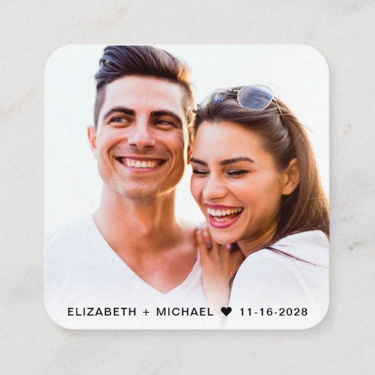 Modernes Foto QR Code Dusty Blue Wedding RSVP Begleitkarte (Rückseite)