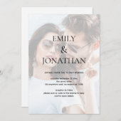 Modernes Foto QR Code Einladung Hochzeit (Vorne/Hinten)