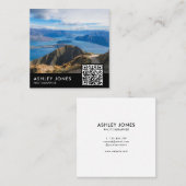 Modernes Foto QR Code Fotografie Quadratische Visitenkarte (Vorne/Hinten)