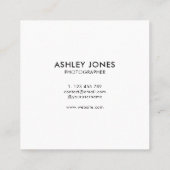 Modernes Foto QR Code Fotografie Quadratische Visitenkarte (Rückseite)