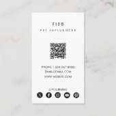 Modernes Foto QR-Code für Hunde Visitenkarte (Rückseite)