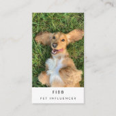 Modernes Foto QR-Code für Hunde Visitenkarte (Vorderseite)