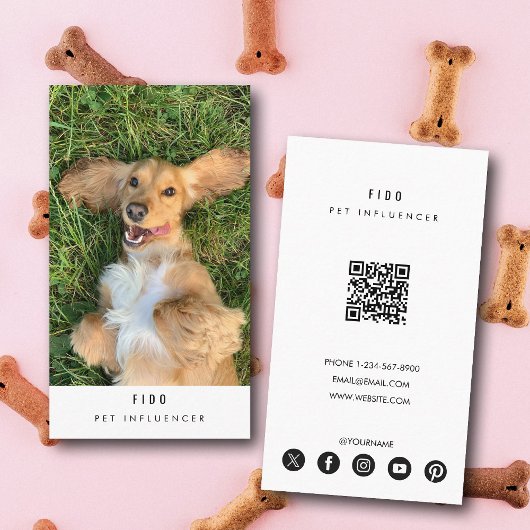 Modernes Foto QR-Code für Hunde Visitenkarte
