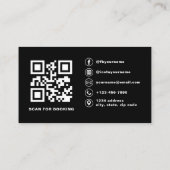 Modernes Foto QR Code Haarstollen Rosa Visitenkarte (Rückseite)