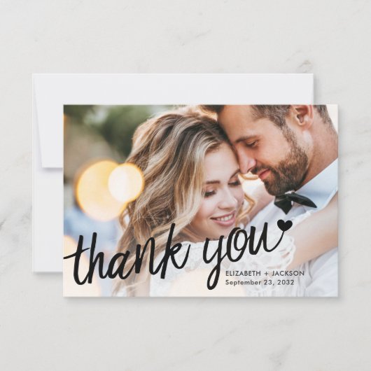 Modernes Foto qr Code Hochzeit danke Karte (Vorderseite)