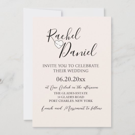 Modernes Foto QR Code Hochzeit Einladung (Vorderseite)