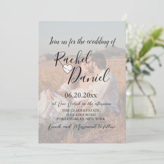 Modernes Foto QR Code Hochzeit Einladung (Stehend Vorderseite)